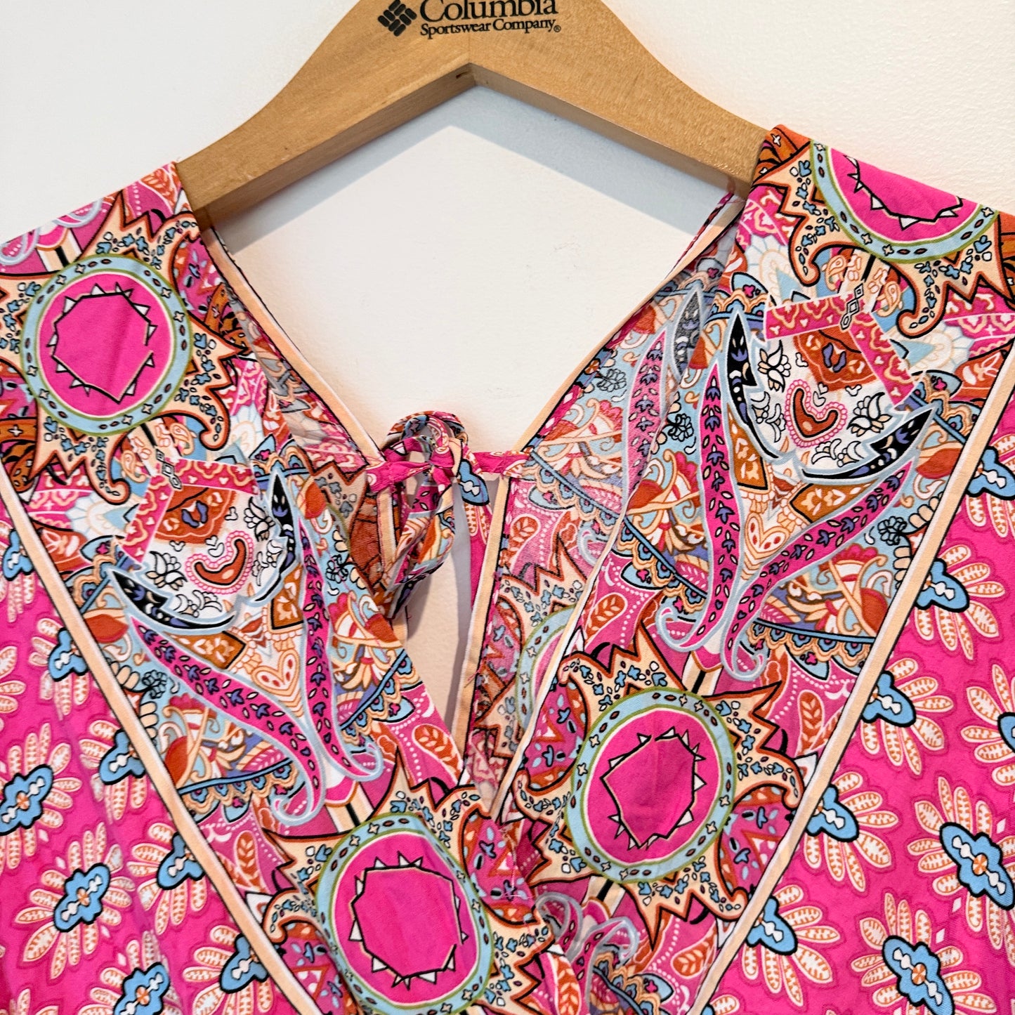 Paisley Print Viscose V-Neck Dress  - 44cm U/arm to U/arm