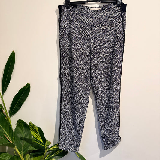 Calliope Floral Print Black & White Pants - 16