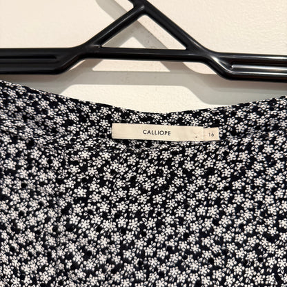 Calliope Floral Print Black & White Pants - 16