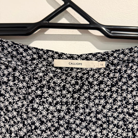 Calliope Floral Print Black & White Pants - 16