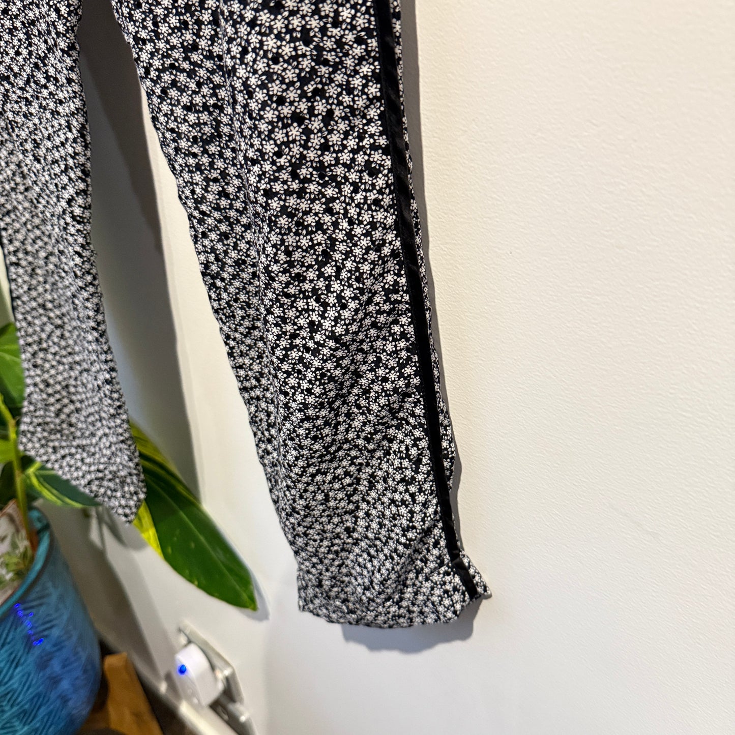 Calliope Floral Print Black & White Pants - 16