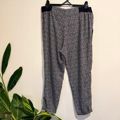 Calliope Floral Print Black & White Pants - 16