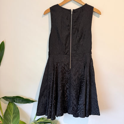 Pagani Black Leopard Textured Sleeveless Dress - Size 12