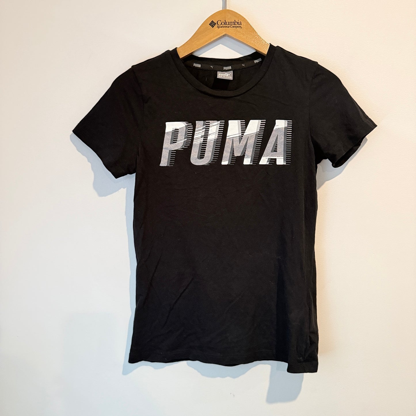 Puma Size 13-14Y Black Graphic Logo Tee