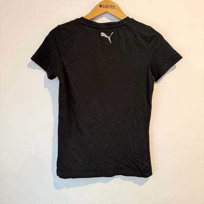 Puma Size 13-14Y Black Graphic Logo Tee