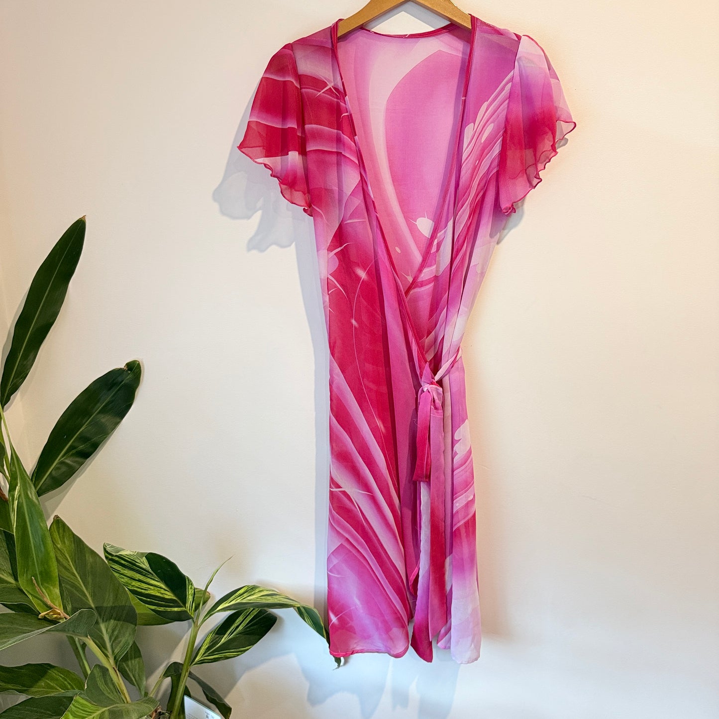 Brand Unknown Abstract Print Cover-Up Dress - 53cm u/arm