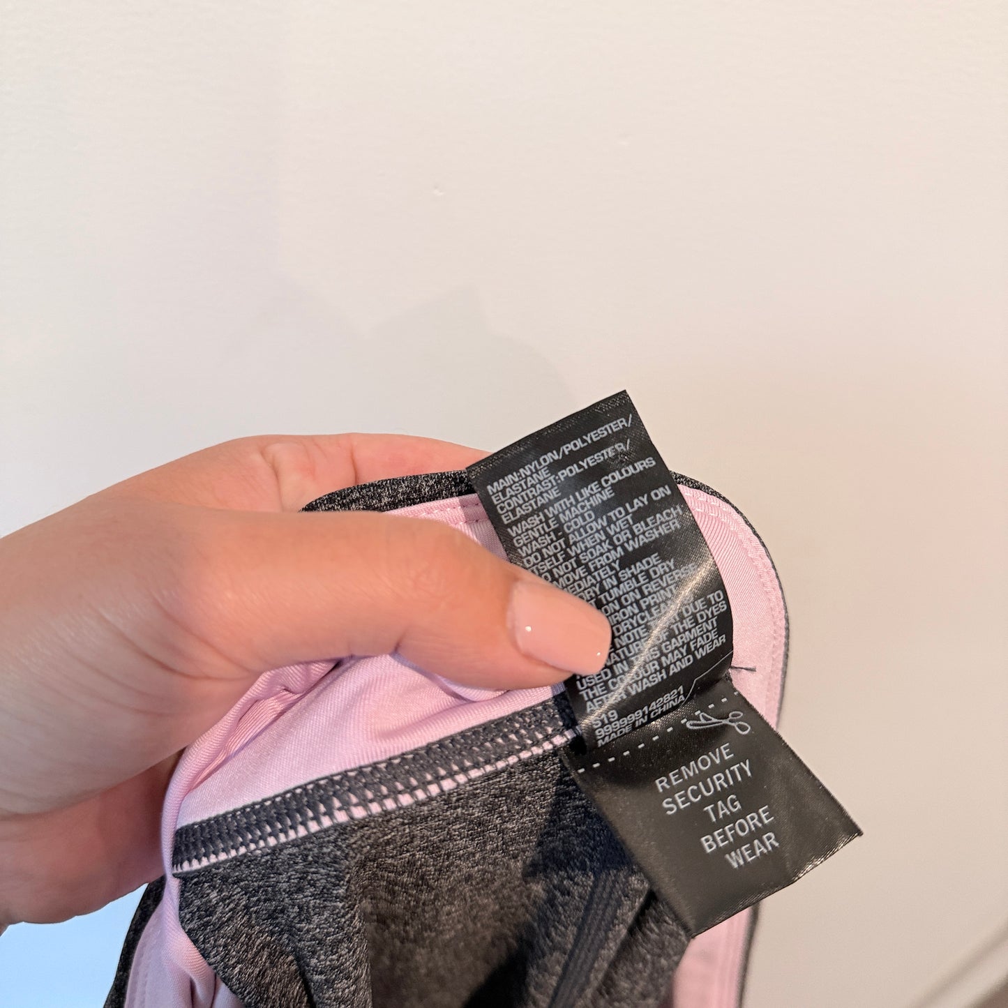 Active Intent Cool Dry Cropped Leggings Charcoal/Pink - Size 5XL