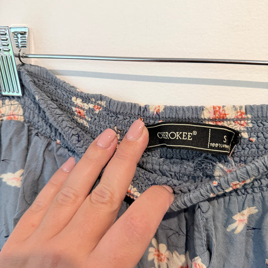 Cherokee Floral Jogger Pants - Blue - Size S