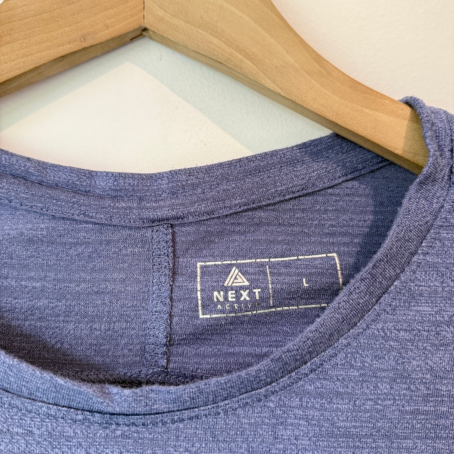 Next Size L Blue Heathered Long-Sleeve Activewear Shirt