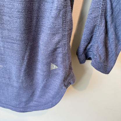 Next Size L Blue Heathered Long-Sleeve Activewear Shirt