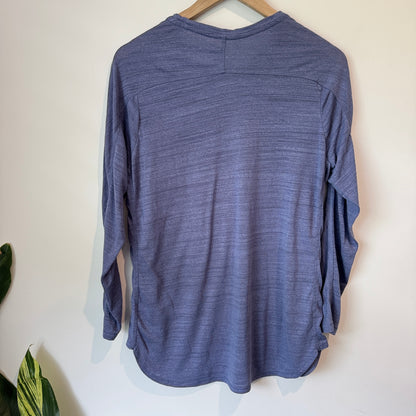 Next Size L Blue Heathered Long-Sleeve Activewear Shirt