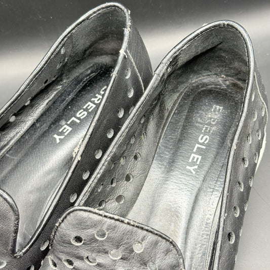 Bresley Black Perforated Slip-On Shoes