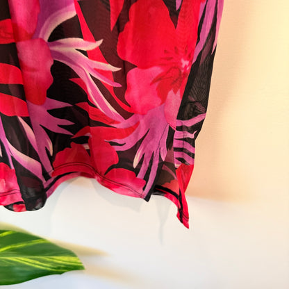 Madison NY Tropical Floral Print One Size Kaftan