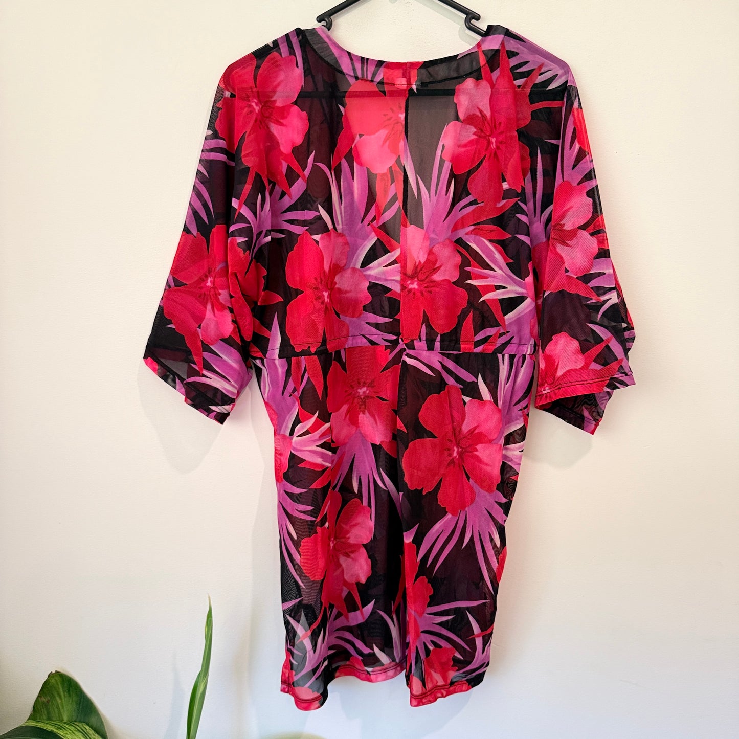 Madison NY Tropical Floral Print One Size Kaftan