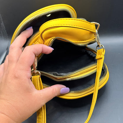 Mustard Yellow Quilted Mini Backpack Crossbody Bag