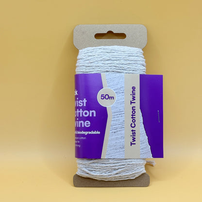Jack Twist Cotton Twine 50m Natural Biodegradable