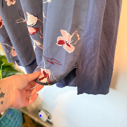 Clothing & Co Size 24 Blue Floral Print Short-Sleeve Women’s Top