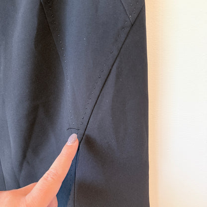 Jaeger Size 14 Black Career Flared Ruffled Skirt