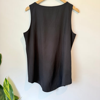 Black Sleeveless V-Neck Top – Size 3XL