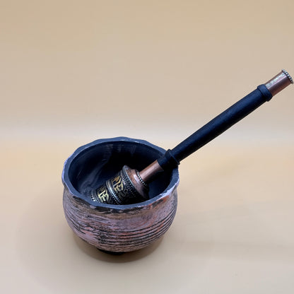 Tibetan Singing Bowl with Prayer Wheel