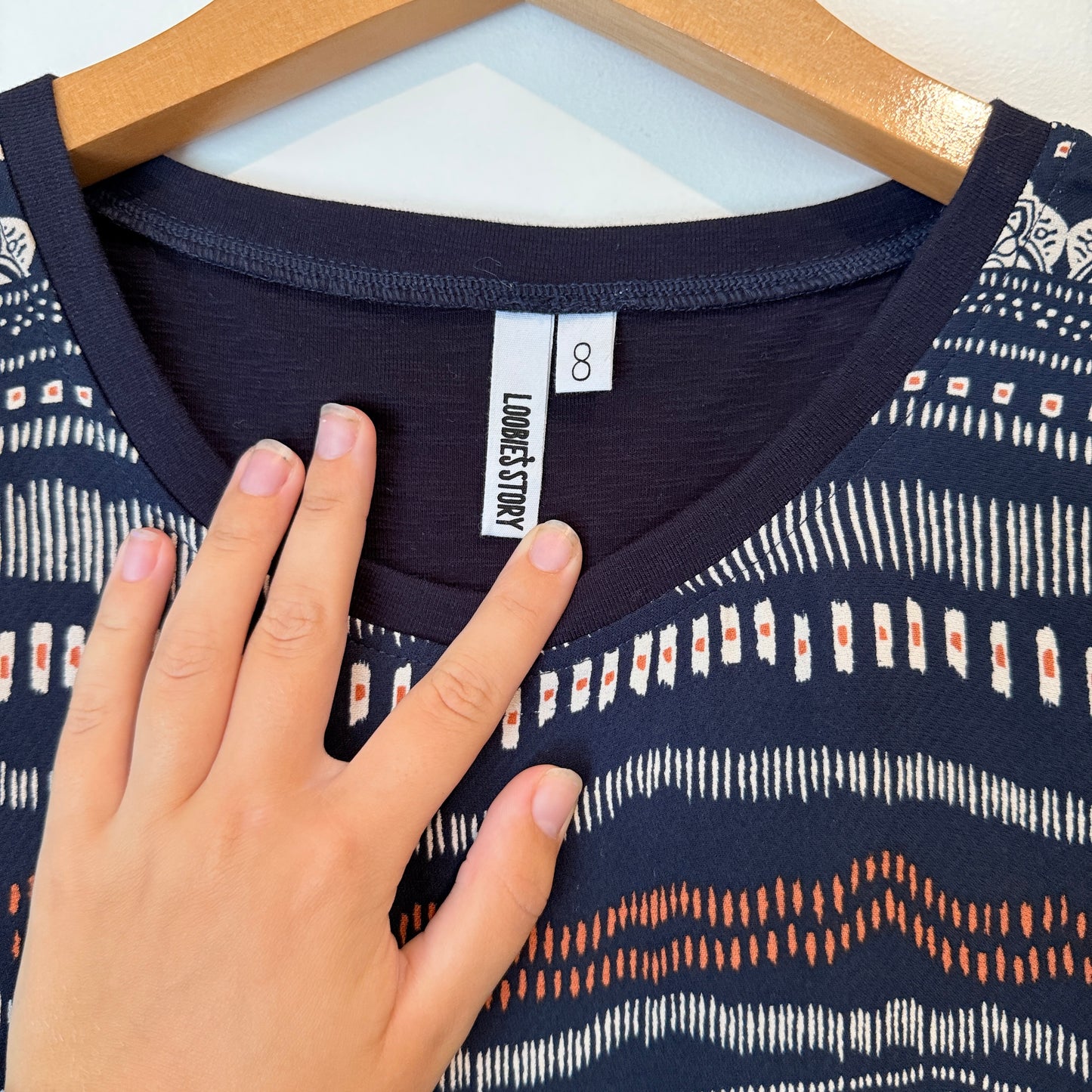 Loobies Story Size 8 Patterned Short-Sleeved Blouse