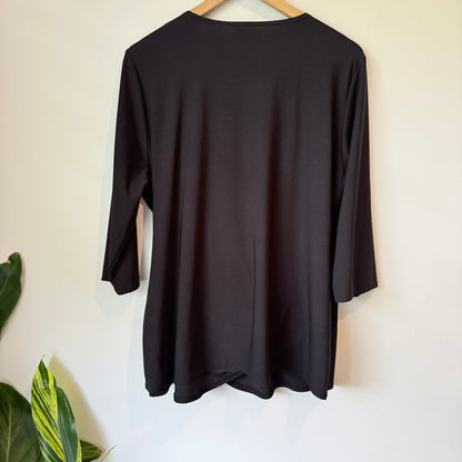 Yourself Wrap Blouse with Sequin Detail in Black - Size XL