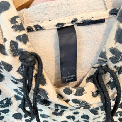 Brand Unknown Size L Cropped Leopard Print CropHoodie