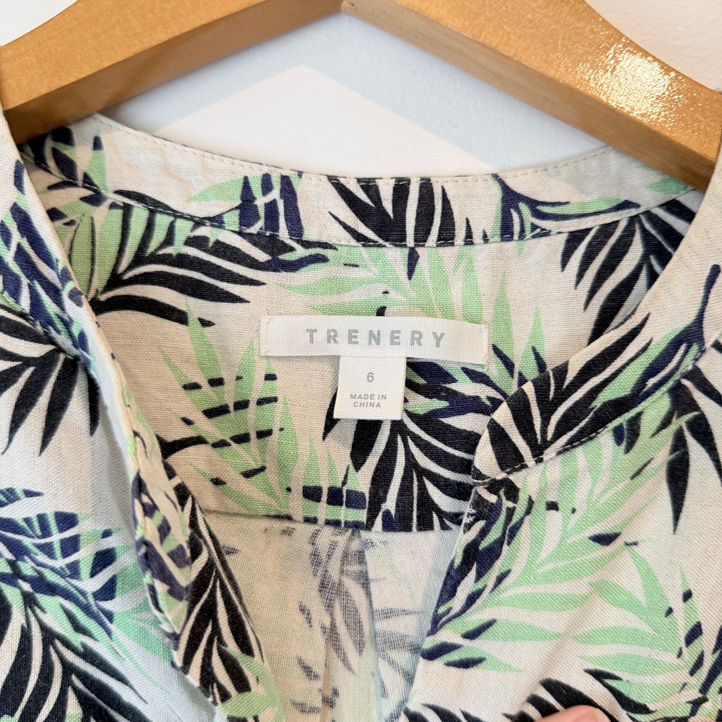 Trenery Size 6 Sleeveless Linen Blend Shift Dress