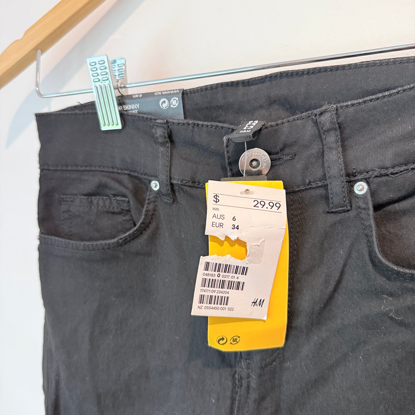 H&M Divided Super Skinny Low Waist Black Jeans Size 6