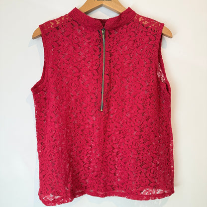 Mayra Size L Floral-Lace Sleeveless Top