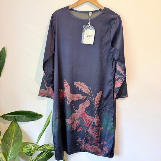 DAIYINTING Vogue Design Bird Print Dress – XL / 51cm U/Arm