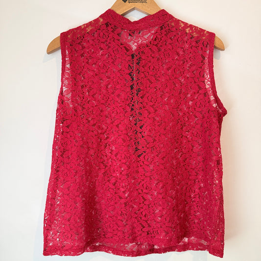Mayra Size L Floral-Lace Sleeveless Top