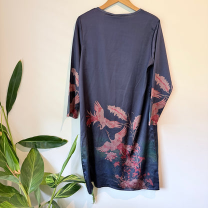 DAIYINTING Vogue Design Bird Print Dress – XL / 51cm U/Arm