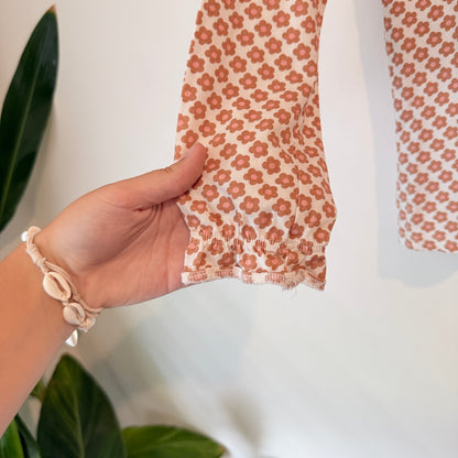 H & M Size 8-9y Long-Sleeved 70s Flower Top