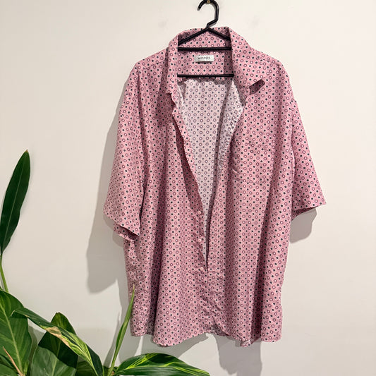 Woods Size U/Arm to U/Arm 73cm Short-Sleeved Button-Down Shirt