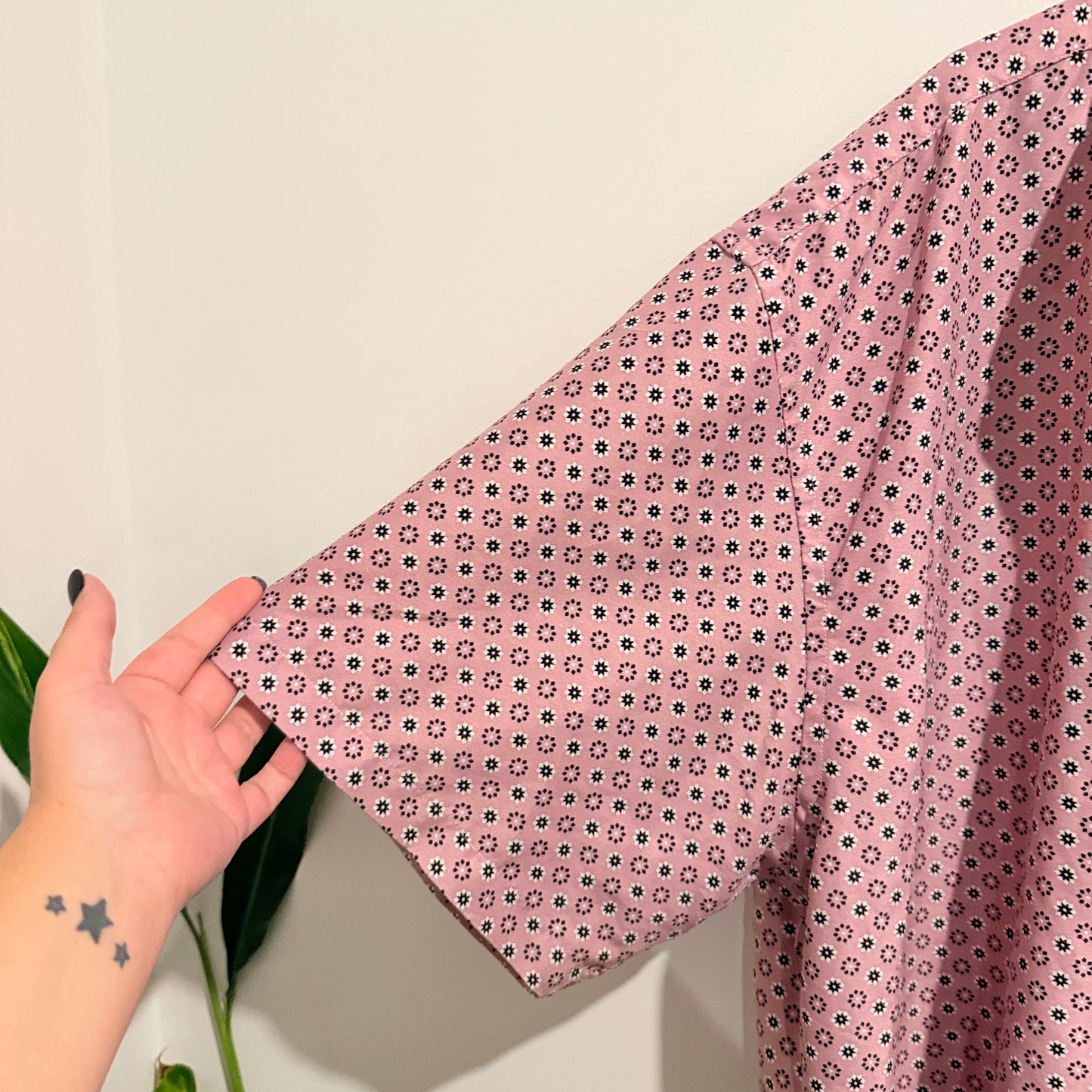 Woods Size U/Arm to U/Arm 73cm Short-Sleeved Button-Down Shirt