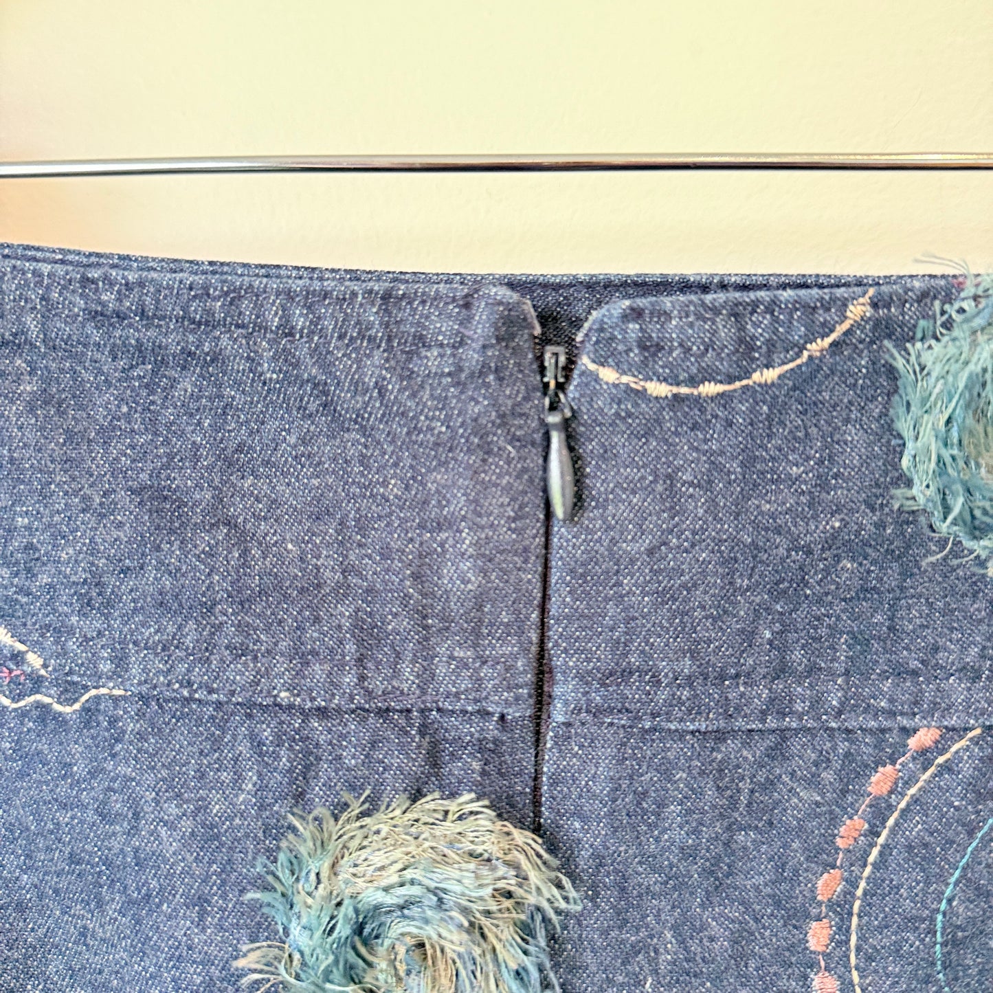 Klass Collection Denim Pencil Skirt Embroidered - Size 16