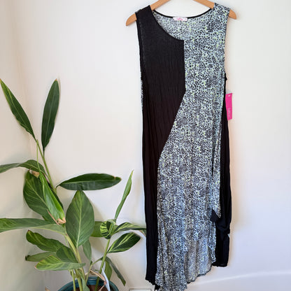 laRoc (NZ) Tokyo Slip Dress Black Leopard Print - 53cm U/arm to U/arm