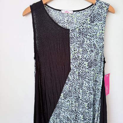 laRoc (NZ) Tokyo Slip Dress Black Leopard Print - 53cm U/arm to U/arm