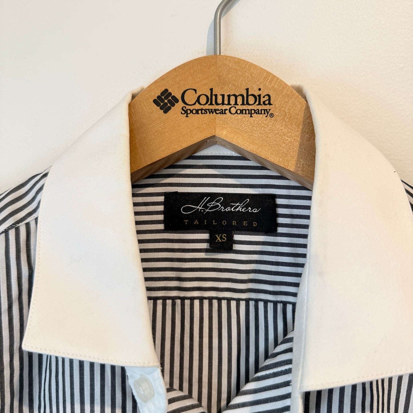 H. Brothers Size XS Vertical Striped Shirt