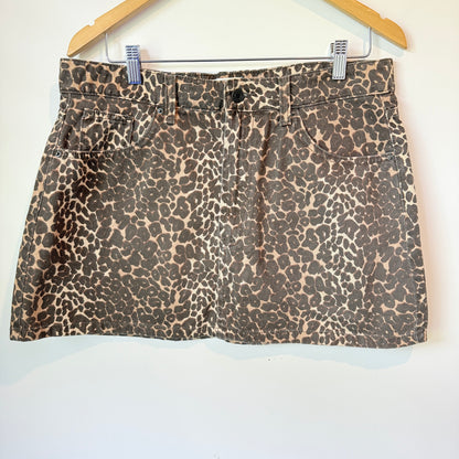 Cotton:On Mini Skirt Leopard Print - Size 32 (89cm Waist)