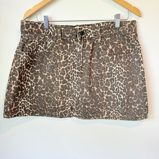 Cotton:On Mini Skirt Leopard Print - Size 32 (89cm Waist)