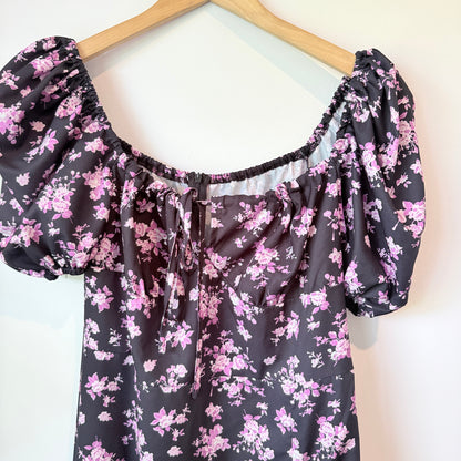 Black Floral Dress - XL (45cm U/Arm)