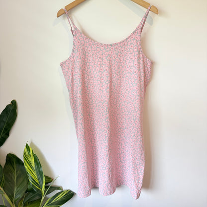 Edit.ed SLEEP Leopard Print Singlet Dress Pink/Grey Size 16