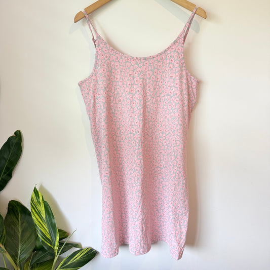 Edit.ed SLEEP Leopard Print Singlet Dress Pink/Grey Size 16