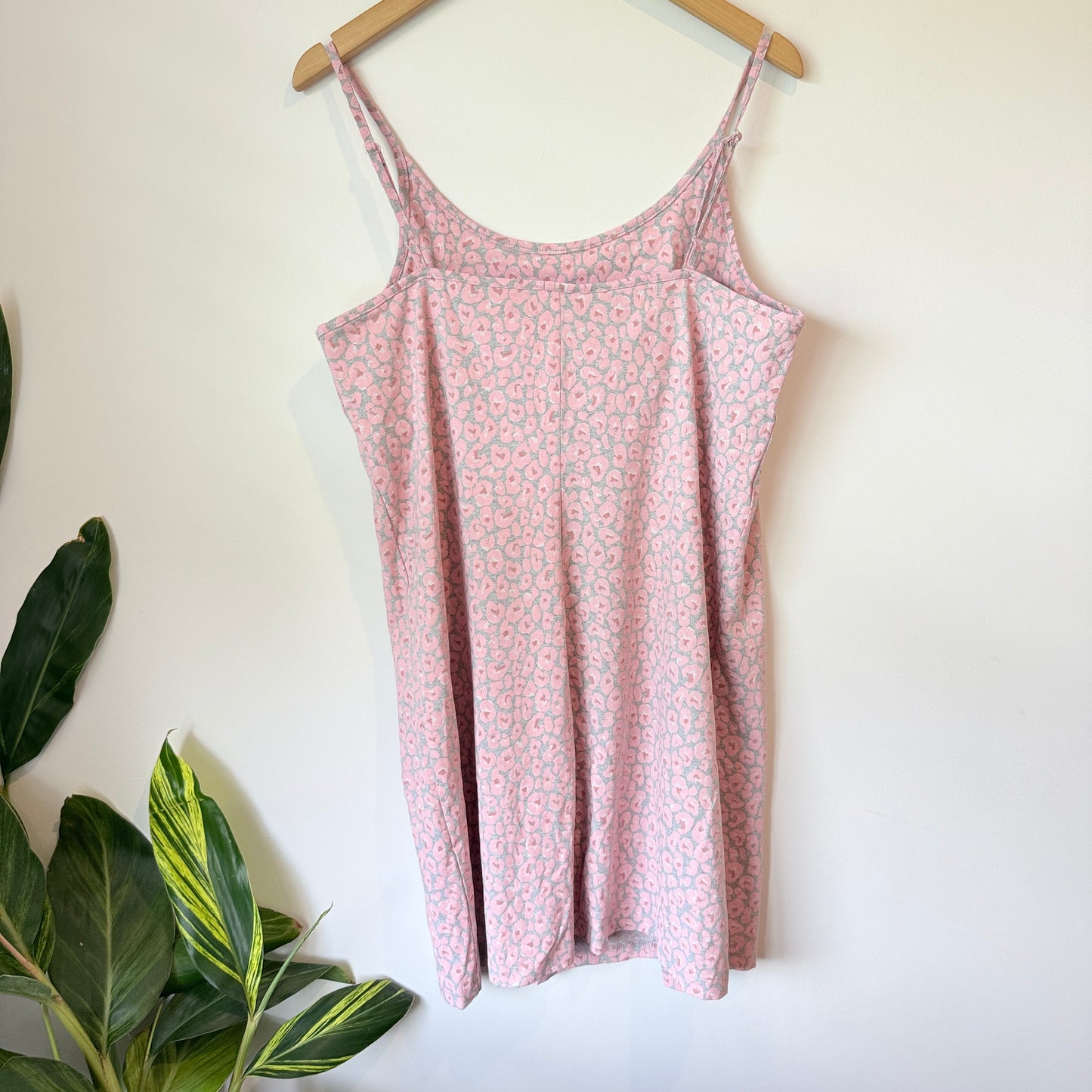 Edit.ed SLEEP Leopard Print Singlet Dress Pink/Grey Size 16