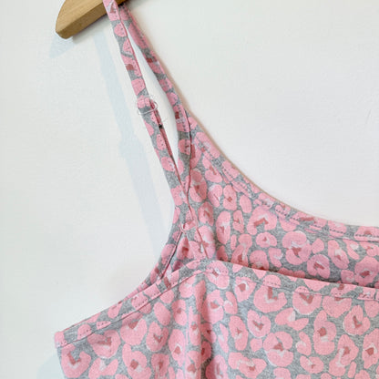 Edit.ed SLEEP Leopard Print Singlet Dress Pink/Grey Size 16