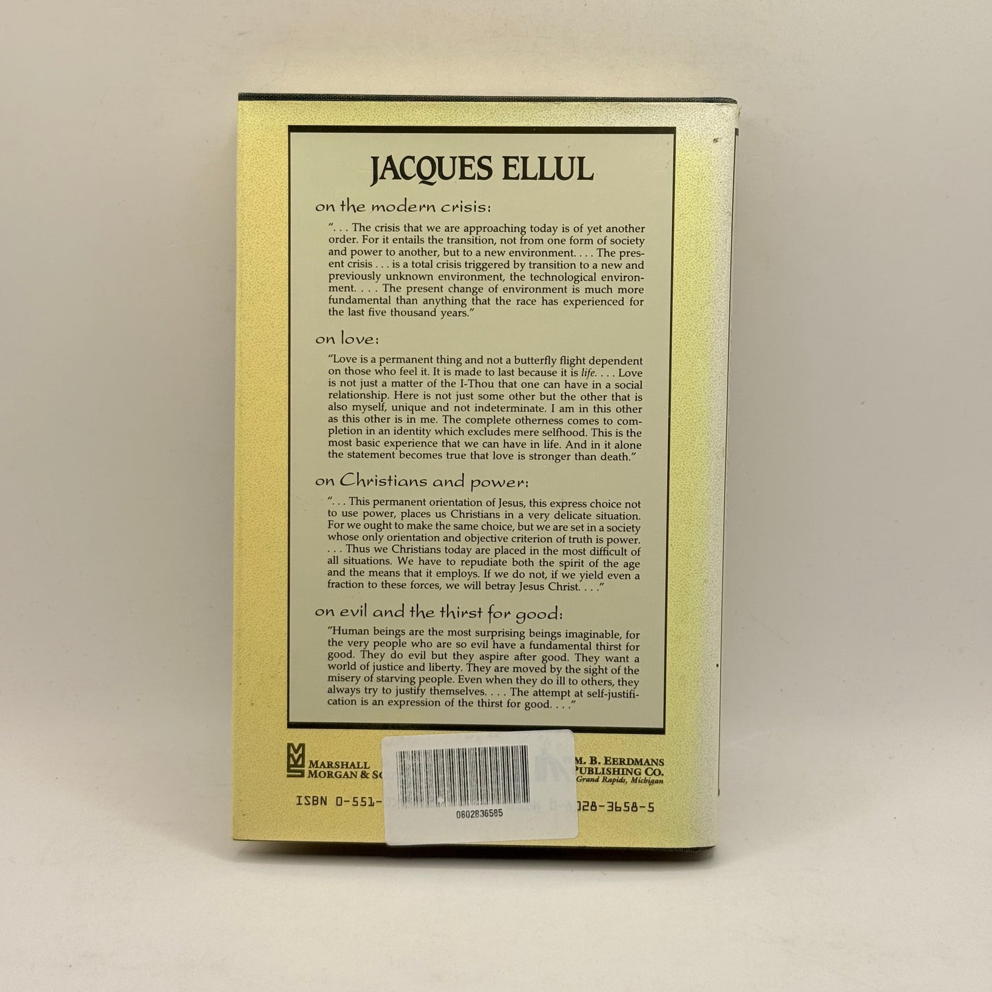 What I Believe by Jacques Ellul - 1st British Edition