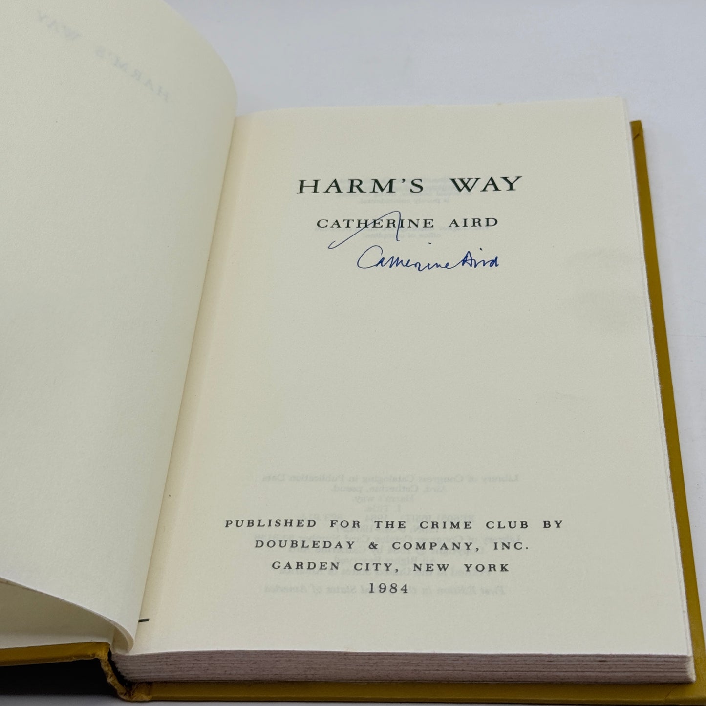 Harm's Way by Catherine Aird (1984 USA First Ed)
