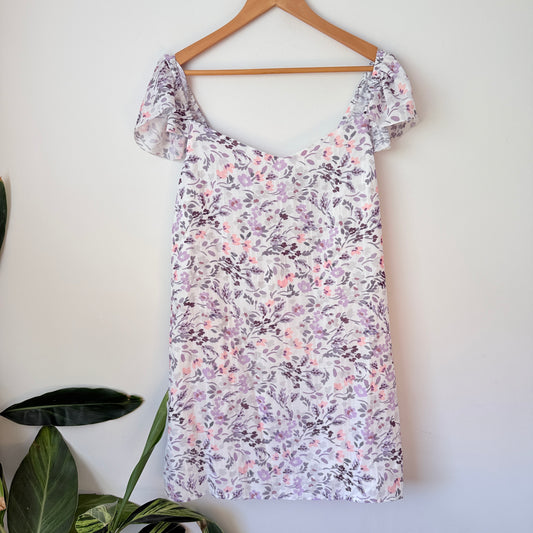 Dotti Floral Puff Sleeve Mini Dress Size 16
